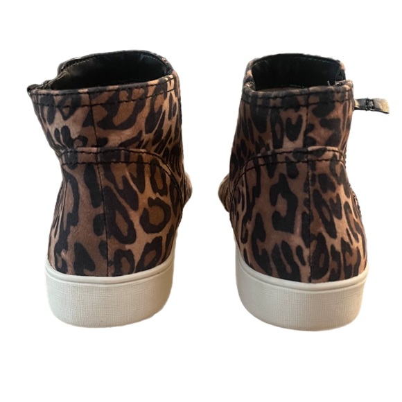 Naturalizer Brown Leopard Cheetah Leather Celeste Side Zipper High Top Sneaker - Picture 5 of 12